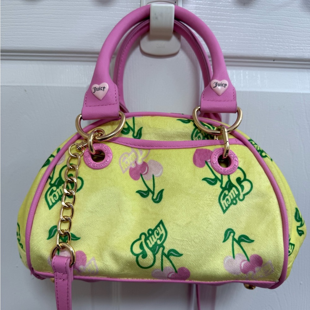 NWT Juicy Couture Retro Juicy Satchel In Yellow Iris Limited Edition - Picture 6 of 7